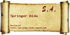 Springer Aida névjegykártya